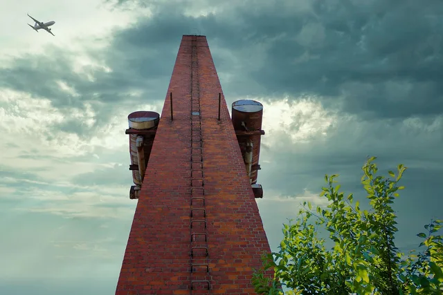 chimney, high, bricked up, industry, industrial plant, factory, environment, heaven, plane, air, weather, view, barrels, ladder, metal. How to price a chimney sweep autumn membership