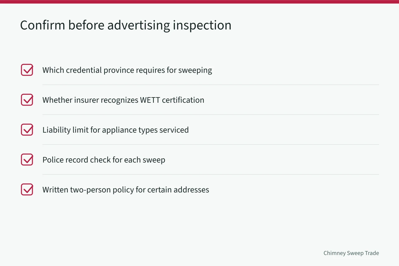 Checklist of certification, insurance, and screening items to confirm (4 lessons worth learning about chimney sweep startup)